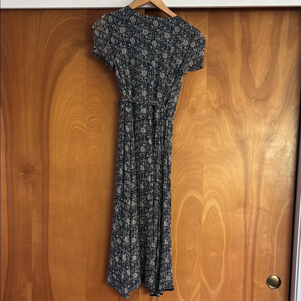 Sezane-Navy Floral Wrap Dress - Picture 8 of 9